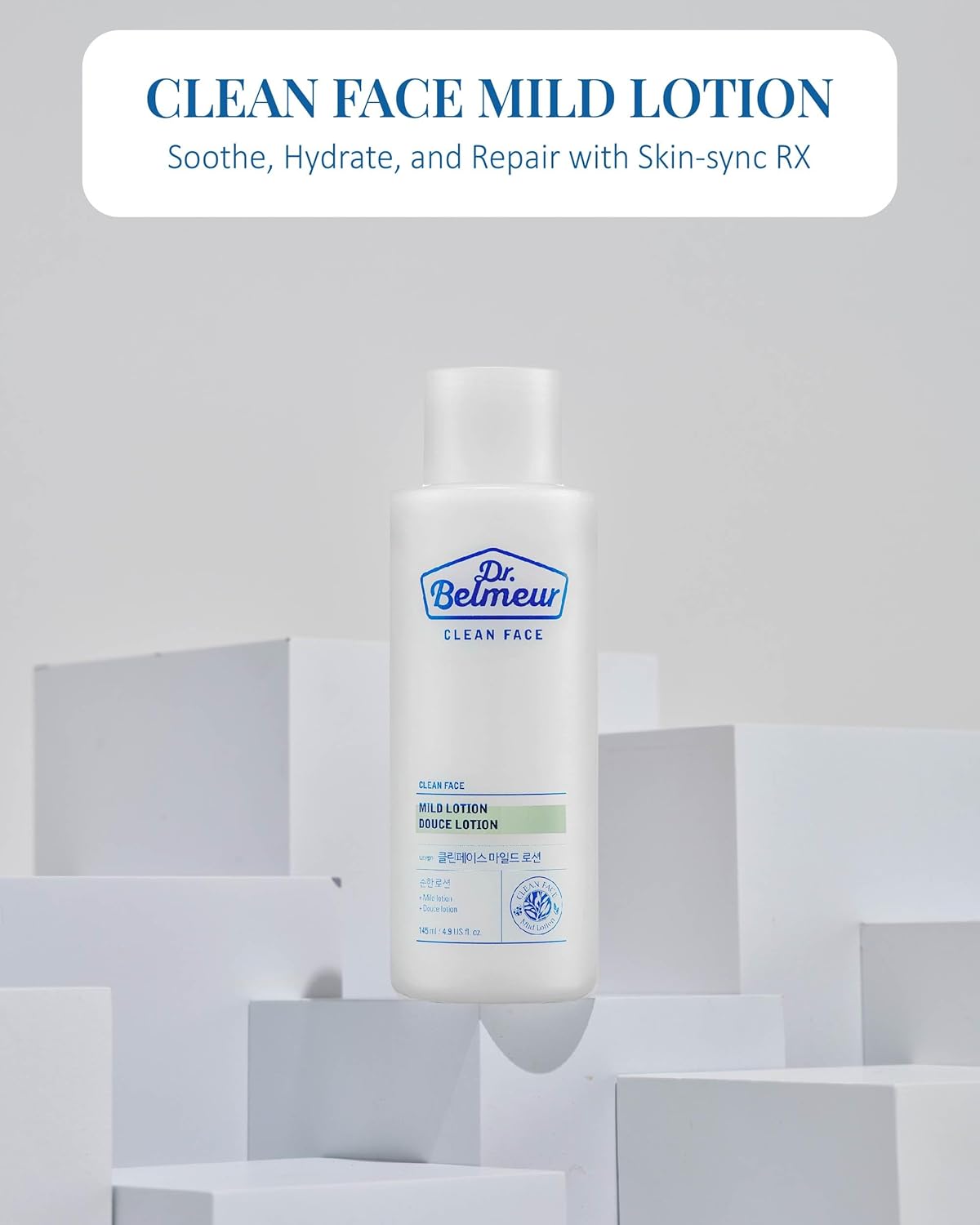 Clean Face (loción suave, 4.9 fl oz) – Hidratante refrescante para hidratación, no grasa. Cuidado de la piel coreano de LG Beauty. Pantenol, menta,