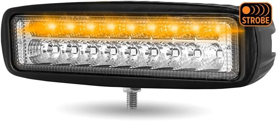 Trux Accesorios TLED-W4 Universal 6″ Rectangular LED Lámpara de TrabajoLuz con Estroboscópico Ámbar