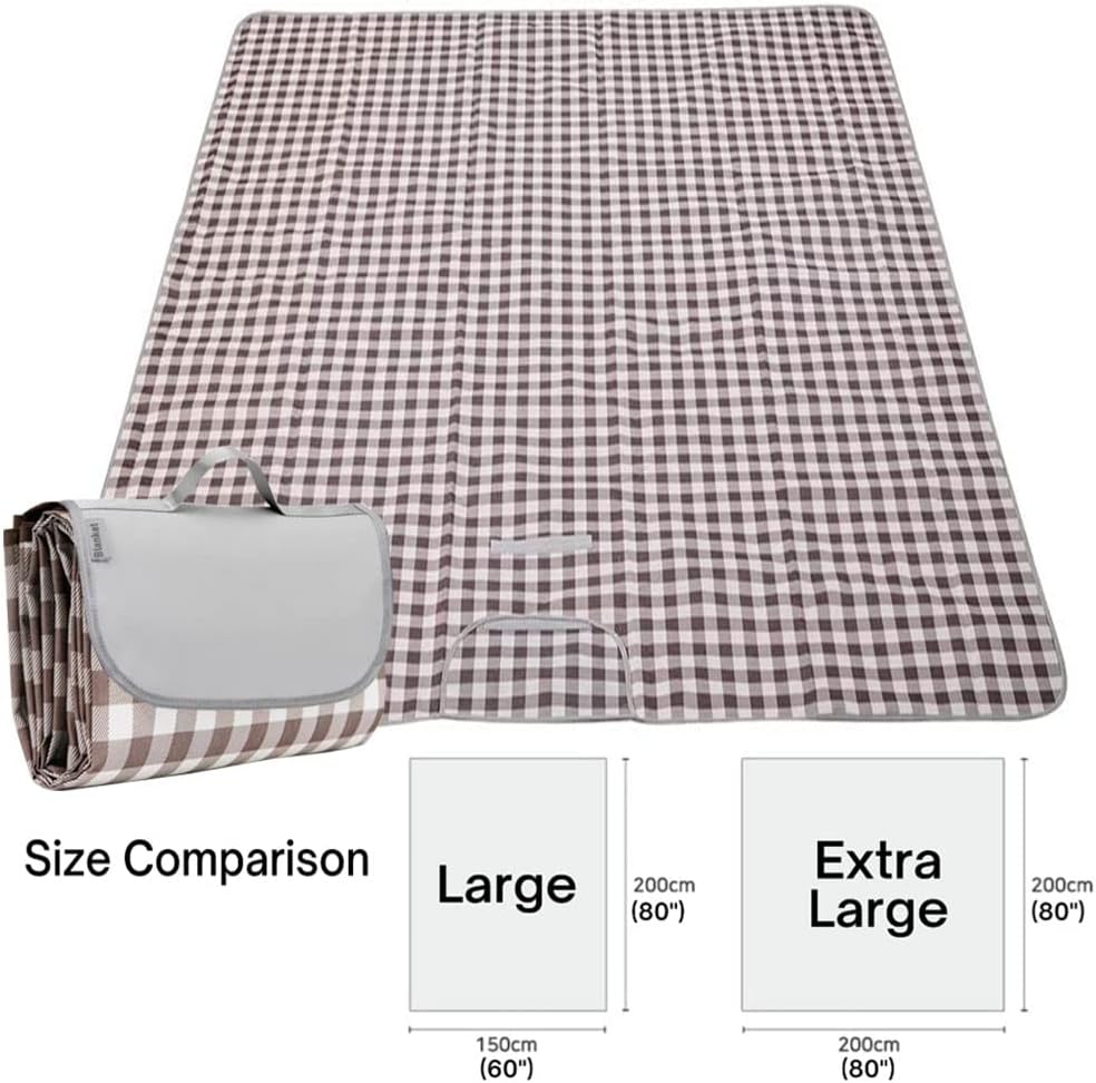 Manta de playa extragrande de 80 x 80 pulgadas, manta de picnic al aire libre, manta portátil impermeable a prueba de arena, plegable y ligera para