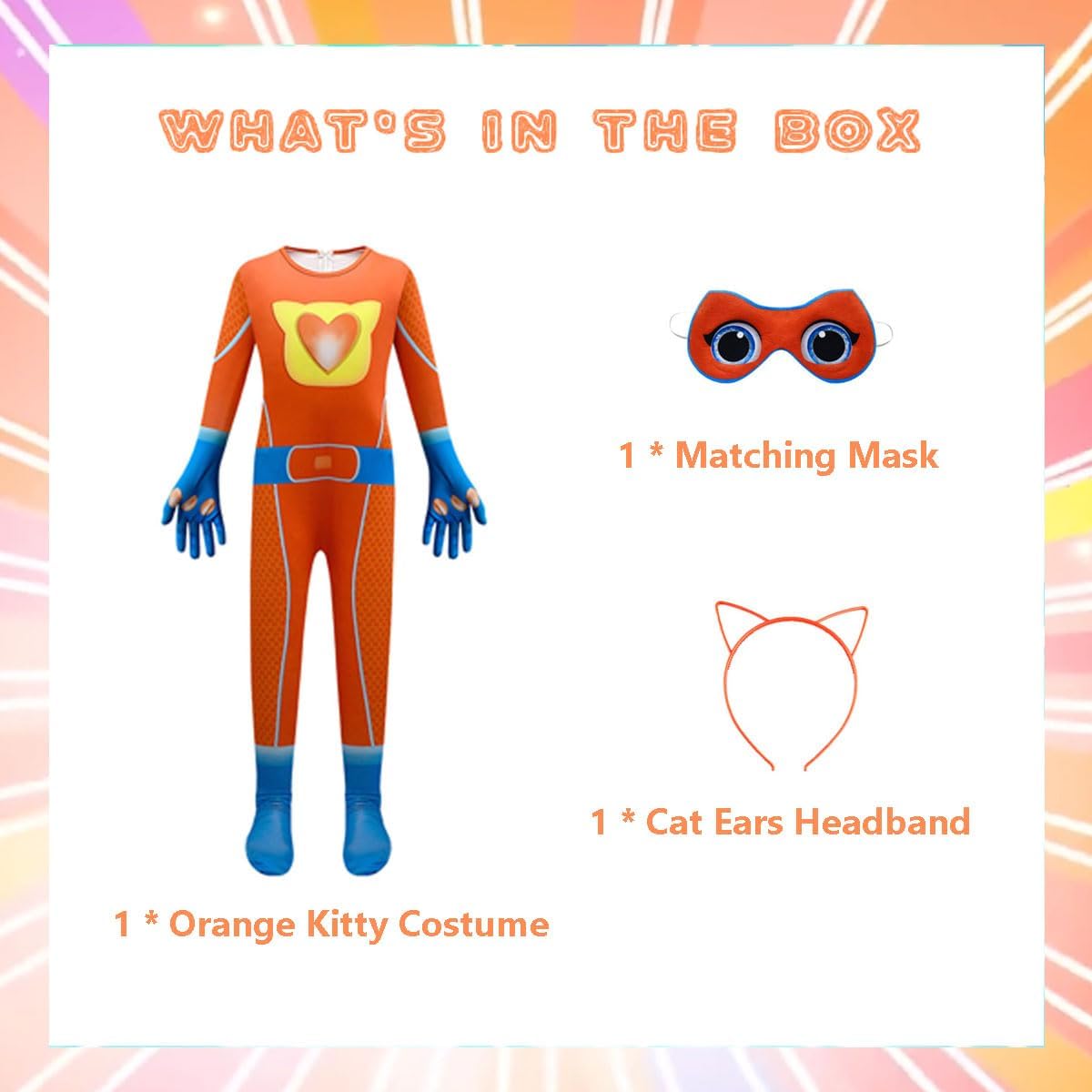 AGRIBAZAAR Disfraz de cosplay de gatitos lindos para niños con máscara y diadema, 3-10 años