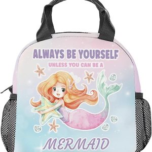 Lonchera de sirena para niños, adolescentes  Bolsas de almuerzo reutilizables aisladas con bolsillos  Pequeña lonchera colorida para niñas y mujeres Lonchera de sirena para niños, adolescentes  Bolsas de almuerzo reutilizables aisladas con bolsillos  Pequeña lonchera colorida para niñas y mujeres