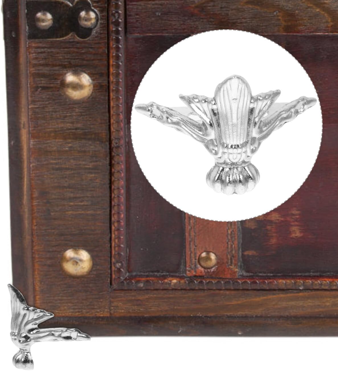 OSALADI Piernas de repuesto para muebles, 20 piezas, caja de pies antiguos, aleación de zinc, pan vintage