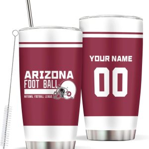 Arizona – Vaso personalizado de 20 onzas con tapas y pajita, taza de café de viaje personalizada, vasos aislados, regalo de fútbol para hombres, Arizona – Vaso personalizado de 20 onzas con tapas y pajita, taza de café de viaje personalizada, vasos aislados, regalo de fútbol para hombres,
