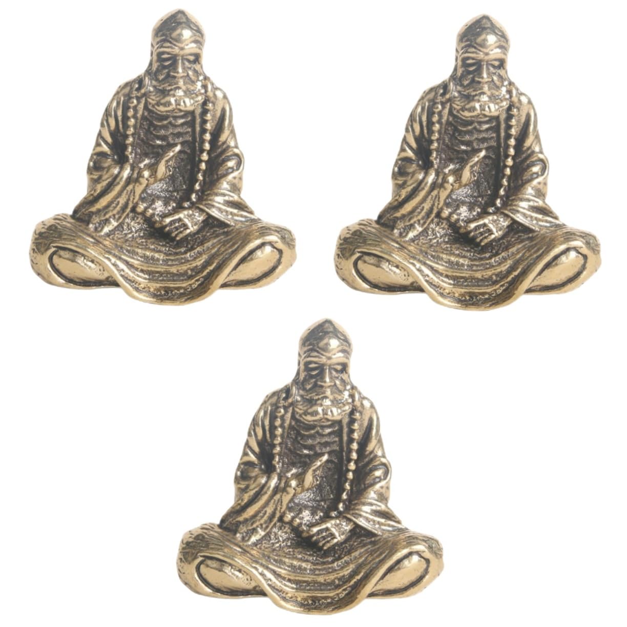 Abaodam 3pcs Brass Bodhidharma Master Head Sculptures Buddha Meditation Statue Buddha Statue Decor Sitting Buddha Statue Indoor Decor Home Decor