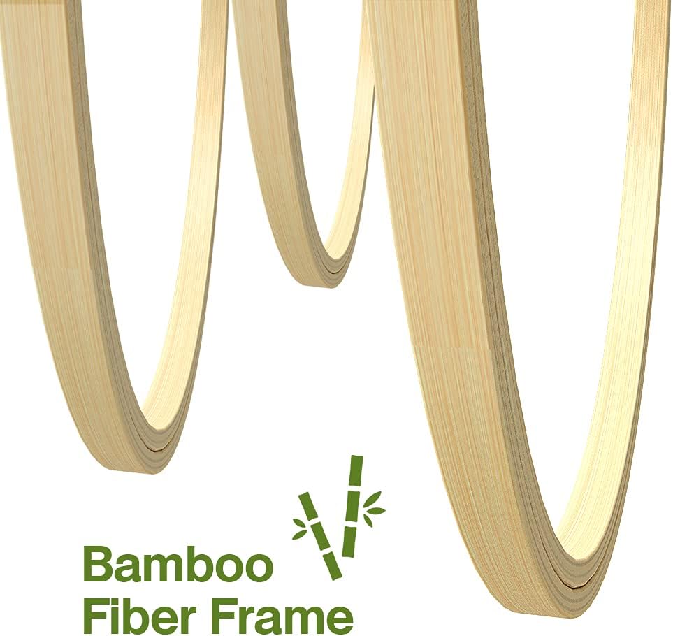 Caydo Juego de 6 aros de bordado de bambú con 6 piezas de tela Aida, 14 unidades, tela de punto de cruz blanca para bordado y punto de cruz