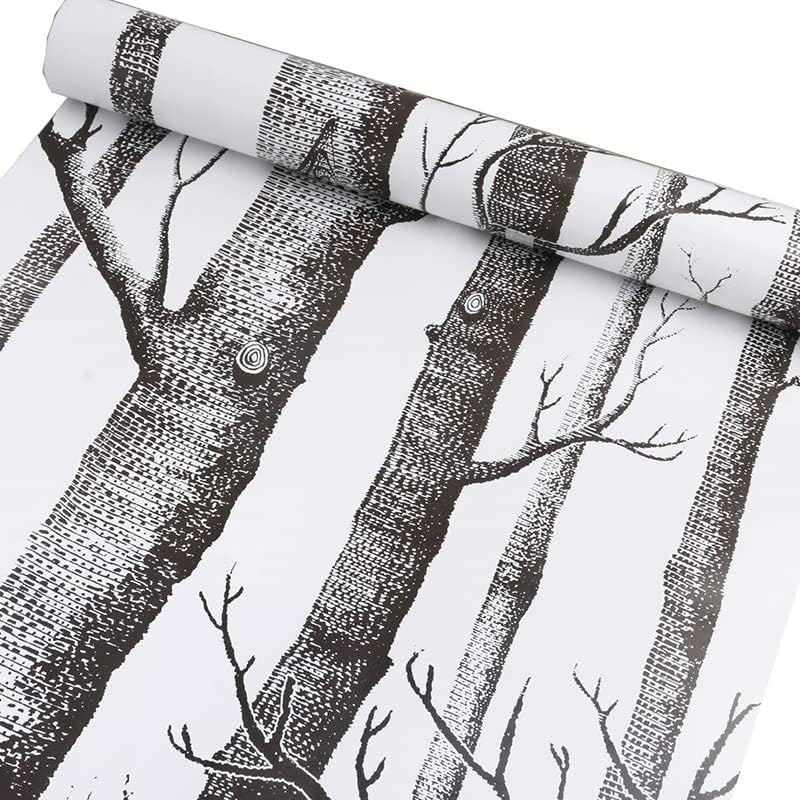 Papel tapiz de bosque, papel tapiz de abedul, papel adhesivo para despegar y pegar, papel tapiz de bosque, papel tapiz para guardería, papel tapiz