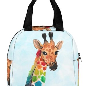 QJHEC Lonchera de jirafa, reutilizable, linda bolsa de almuerzo aislada para niños, bolsa de mano multifuncional para la escuela, contenedor de QJHEC Lonchera de jirafa, reutilizable, linda bolsa de almuerzo aislada para niños, bolsa de mano multifuncional para la escuela, contenedor de