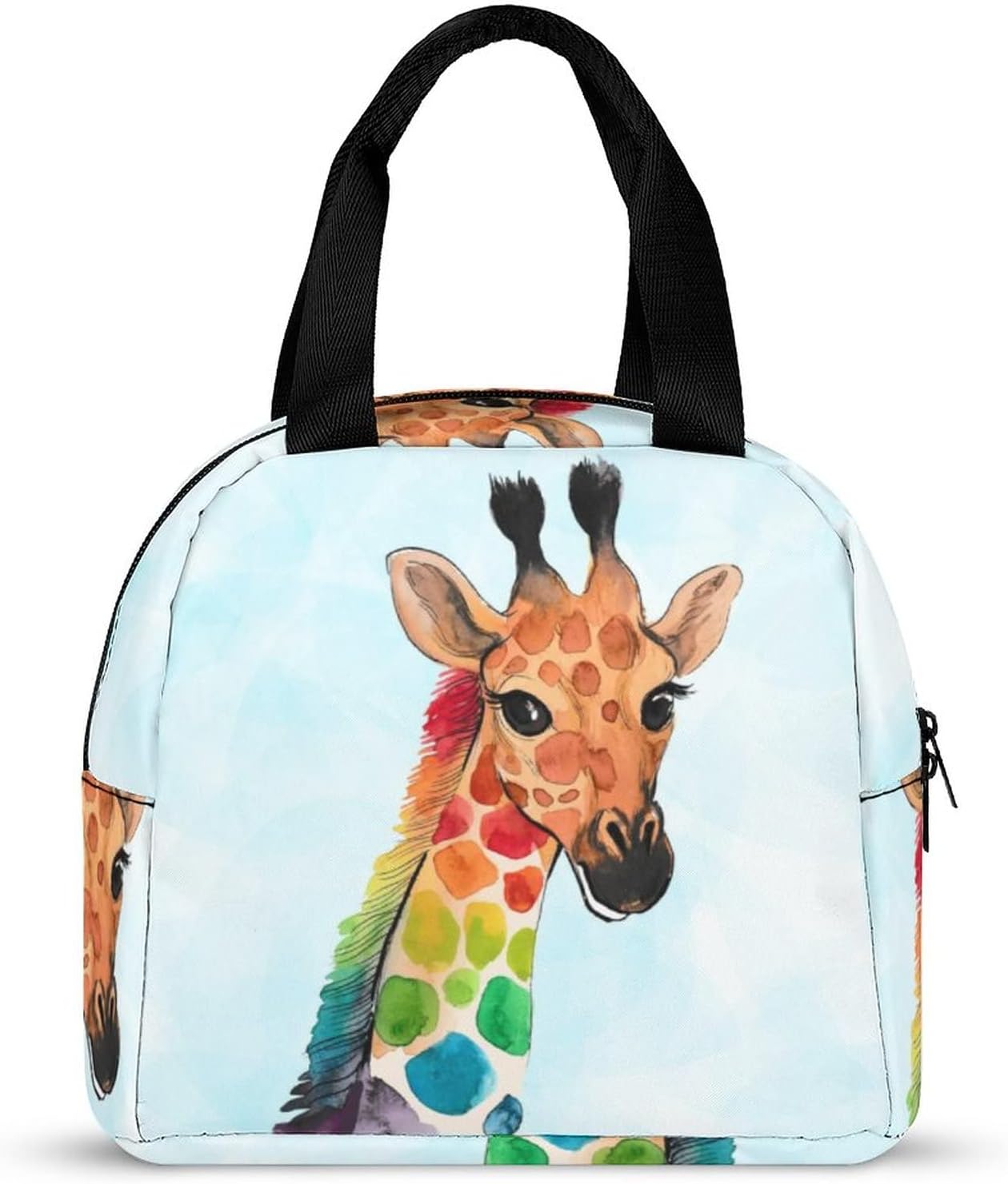 QJHEC Lonchera de jirafa, reutilizable, linda bolsa de almuerzo aislada para niños, bolsa de mano multifuncional para la escuela, contenedor de