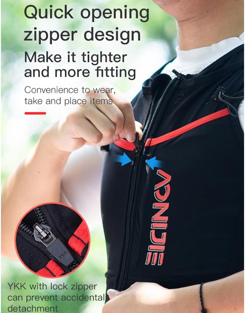 AONIJIE – Mochila de hidratación para correr, 10 litros, chaleco de hidratación ligero y transpirable para senderismo, senderismo, correr, ciclismo,