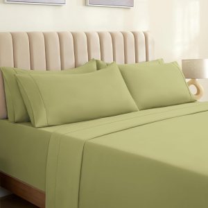 LuxClub – Juego de 4 sábanas de cama con bolsillos profundos de 18″, respetuosas con el medio ambiente, sin arrugas, lavables a máquina, suaves y LuxClub – Juego de 4 sábanas de cama con bolsillos profundos de 18″, respetuosas con el medio ambiente, sin arrugas, lavables a máquina, suaves y