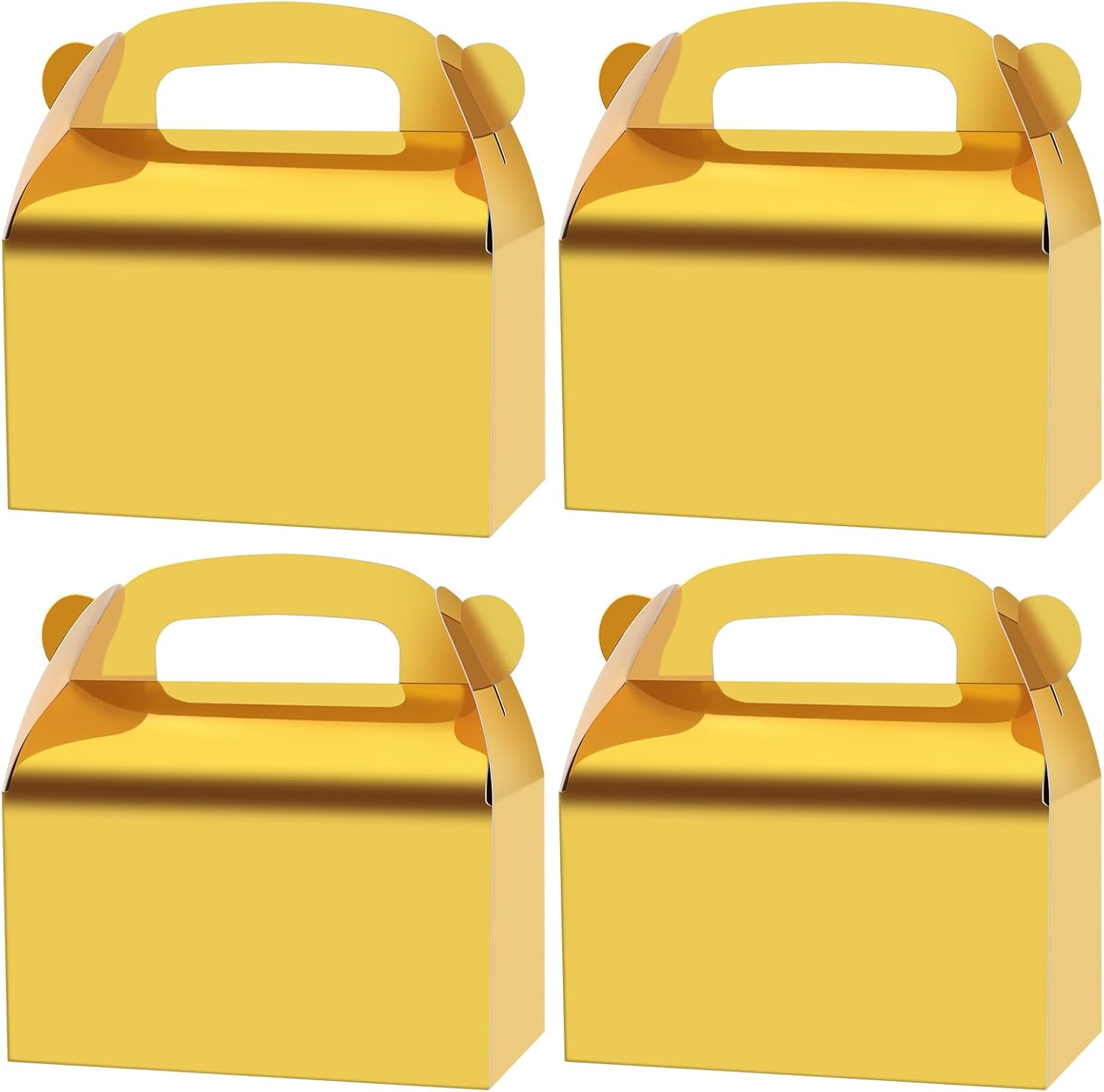 Oletx Paquete de 30 cajas de regalo de fiesta doradas, cajas de regalo, cajas de regalo de papel a dos aguas con asas. Perfecto para bodas,