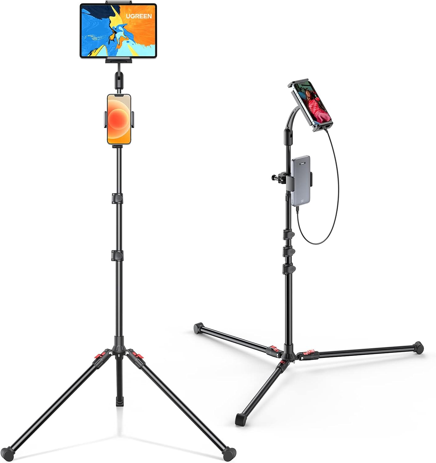 UGREEN Soporte de trípode para tableta, soporte para tableta, ajuste de altura de 68 pulgadas, compatible con iPad Pro 12.9, iPad Air Mini 6 5 4 3