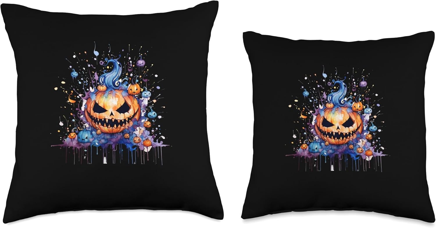 Halloween Spirit Fun Divertida almohada de calabaza duende de Halloween, 16 x 16 pulgadas, multicolor