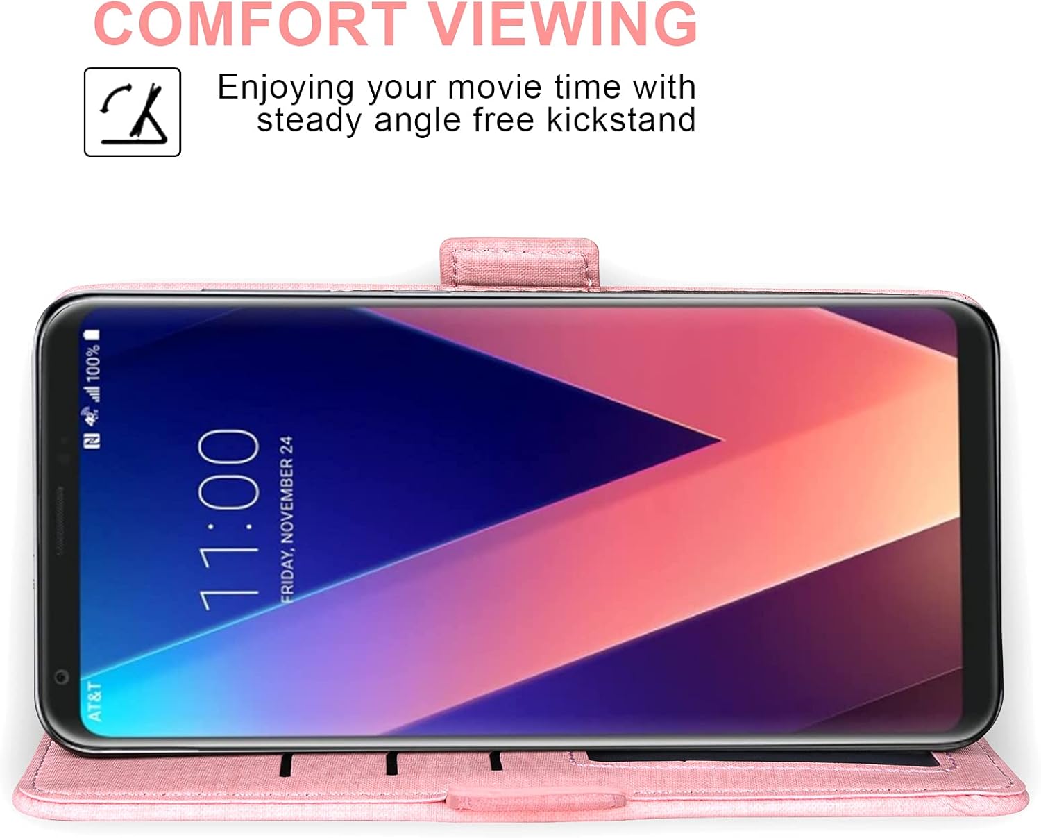 Asuwish Compatible con LG V35 ThinQ V30 Plus – Funda tipo cartera, protector de pantalla de vidrio templado y portatarjetas, fundas para teléfono