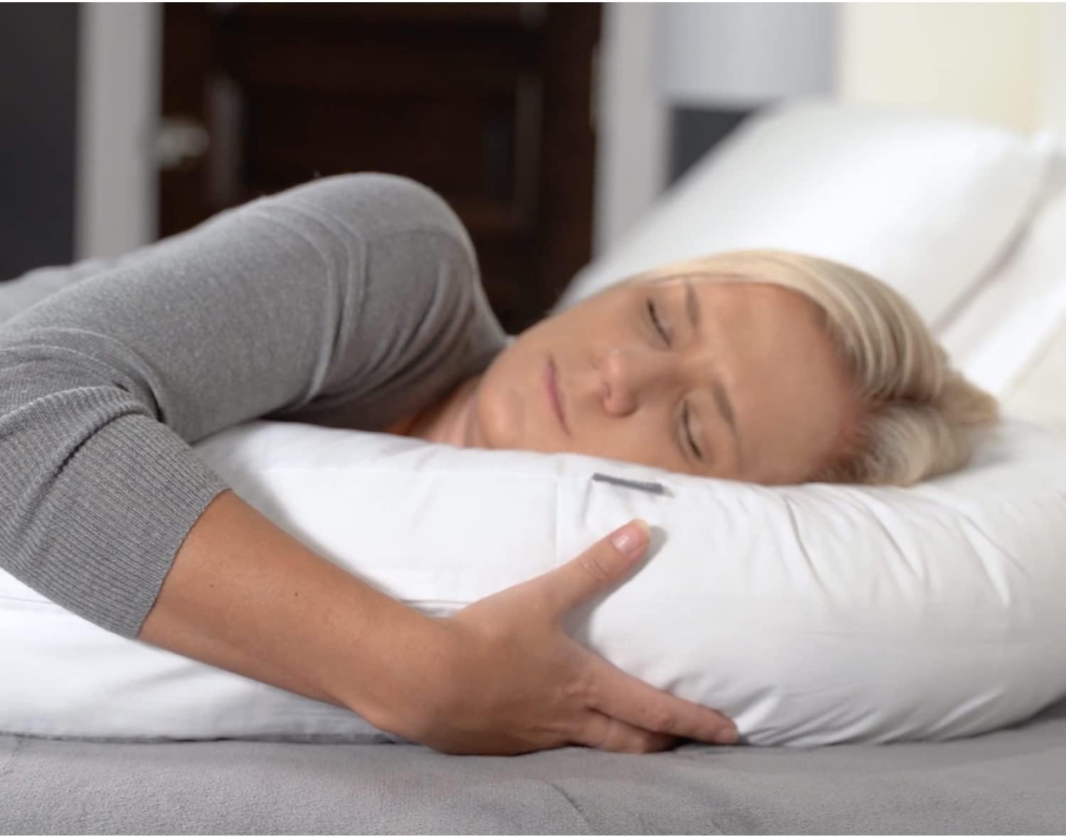 DMI Almohada para dormir de lado y almohada corporal, almohada de embarazo con soporte contorneado para cuello, espalda, cadera, dolor en las