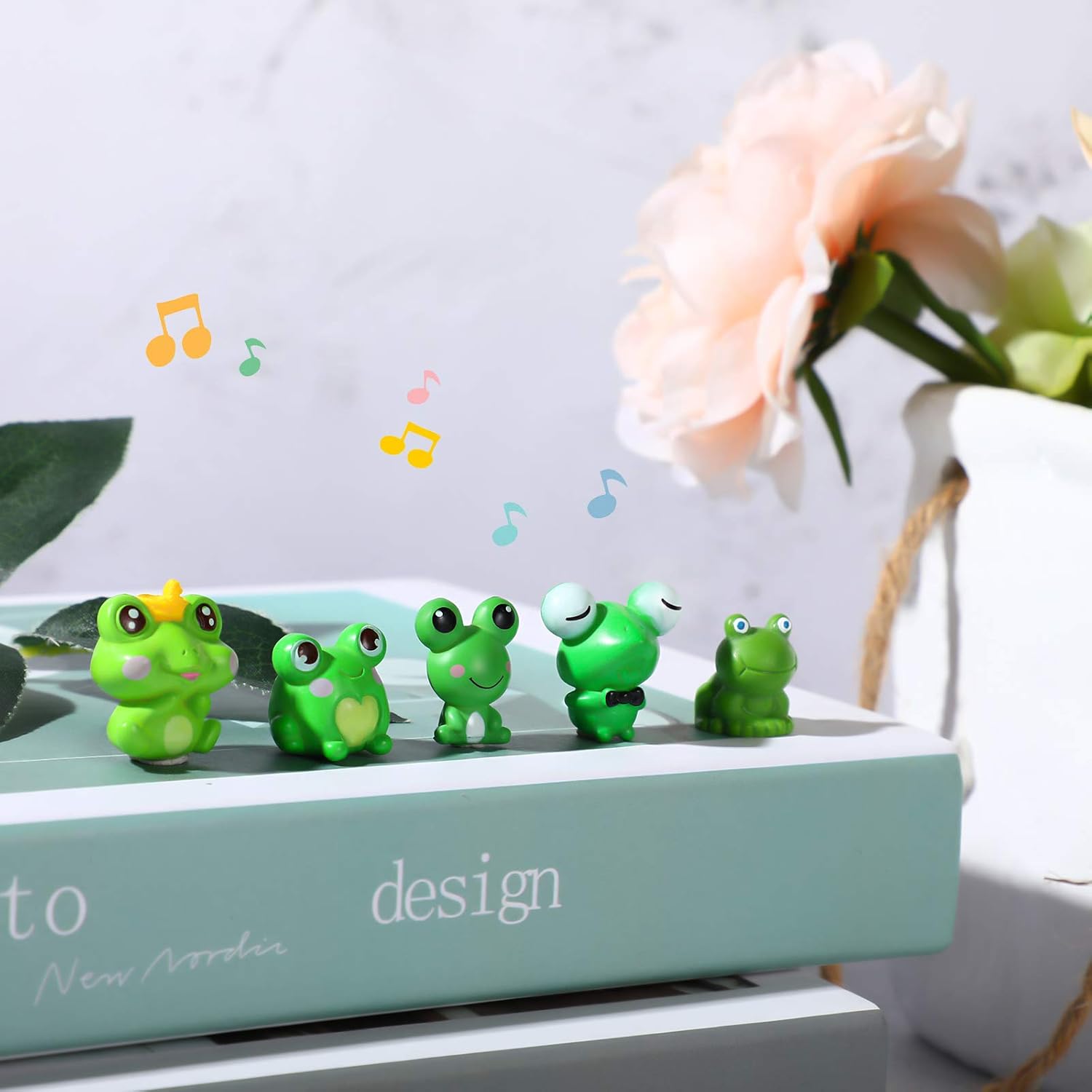 Jetec 22 piezas de figuras de animales para decoración de tartas, mini decoraciones de animales en miniatura, adornos para jardín, musgo, paisaje,