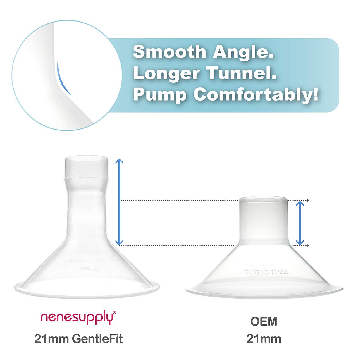 Nenesupply Piezas de bomba con bridas de 0.827 in compatibles con bomba Medela en piezas de estilo Accesorios Extractor de leche No piezas