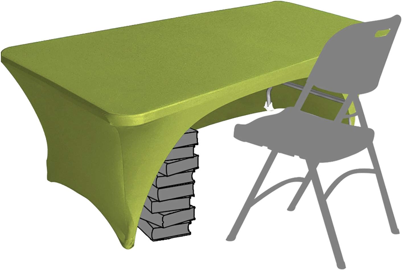 Eurmax – Mantel ajustable de poliéster elástico con parte frontal cubierta y parte posterior descubierta, disponible en más de 30 colores