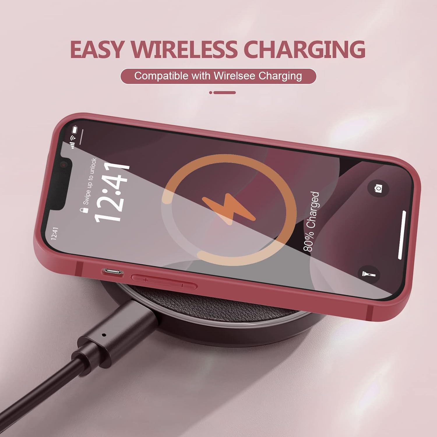 YZR Funda de silicona compatible con iPhone 13 (6.1 pulgadas 2021), con protección de cámara, funda de silicona líquida para teléfono (rojo espino)