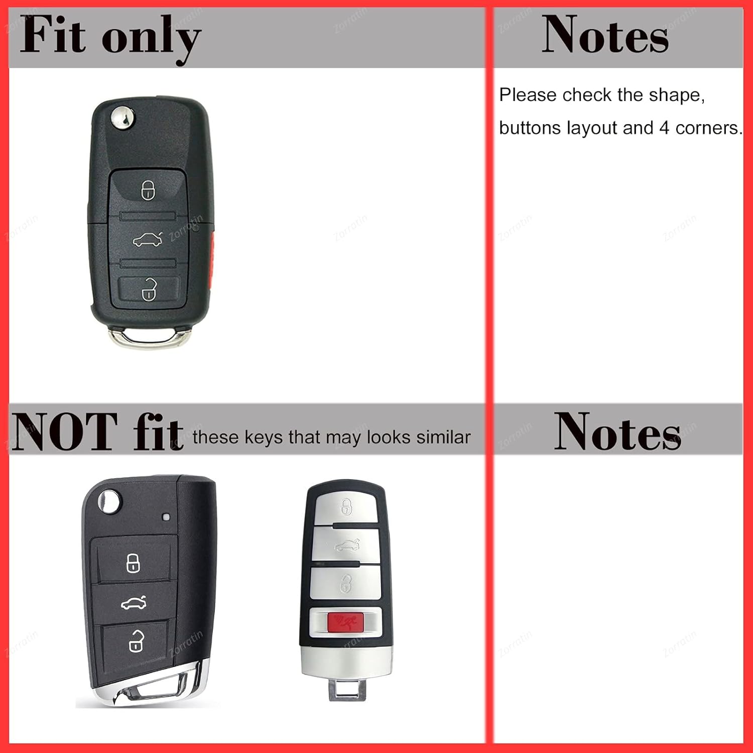 Funda protectora brillante para llave de control remoto para Volkswagen VW Beetle CC EOS Golf GTI Jetta Passat Tiguan Touareg 3 botones Flip Key