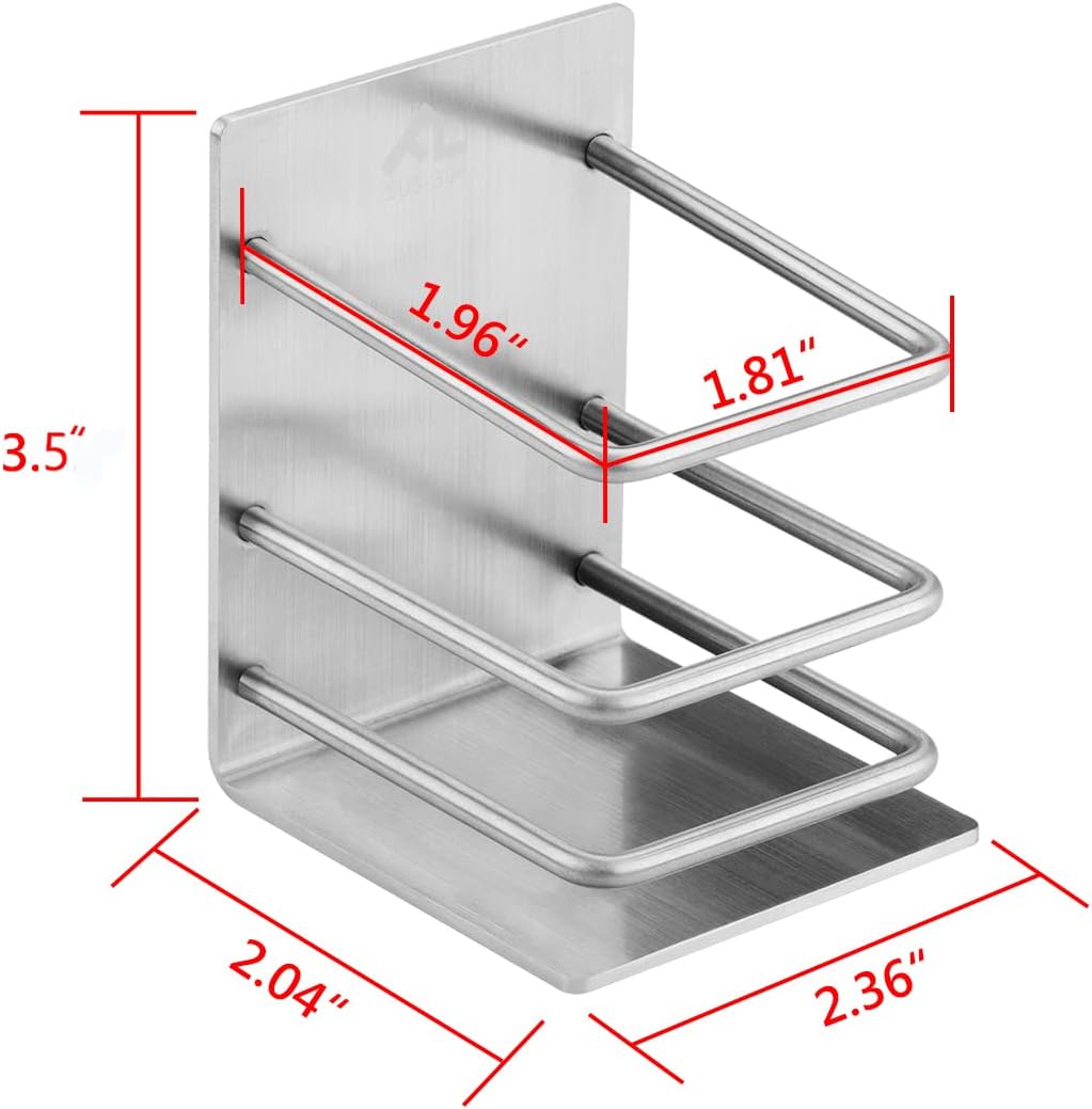 Linkidea Paquete de 2 soportes eléctricos para cepillos de dientes montados en la pared, autoadhesivos, de acero inoxidable, soporte para cepillo de