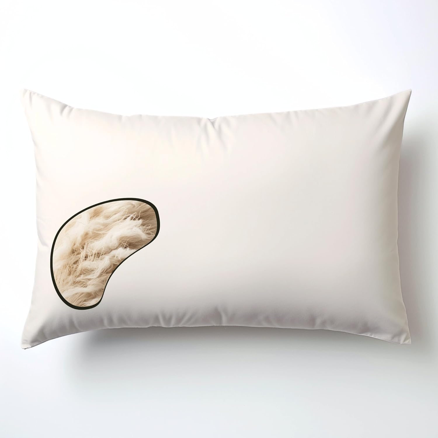 ORGANIC TEXTILES Almohada Kapok 100% orgánica con funda extraíble de algodón orgánico natural, lavable a máquina, funda ventilada con relleno