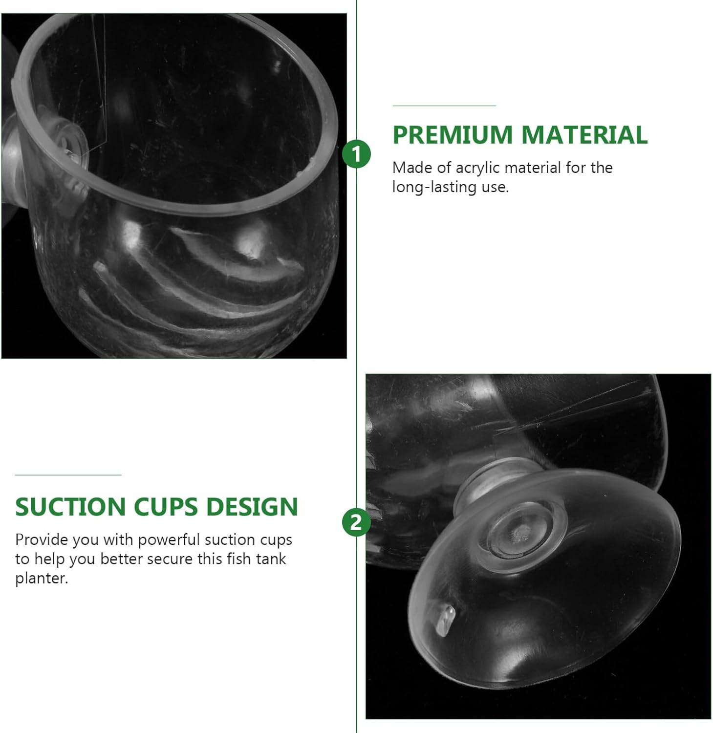 Ipetboom 4 macetas colgantes para acuario, comedero de acuario, pecera, maceta, acuario, alimentación, tazas, decoración, pecera, pecera, acrílico,