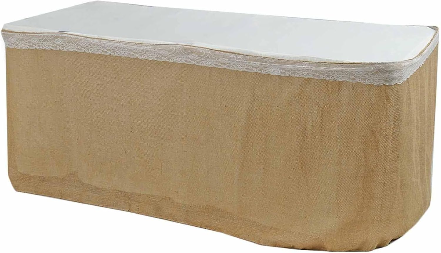 Efavormart – Falda de mesa de yute natural de 17 pies