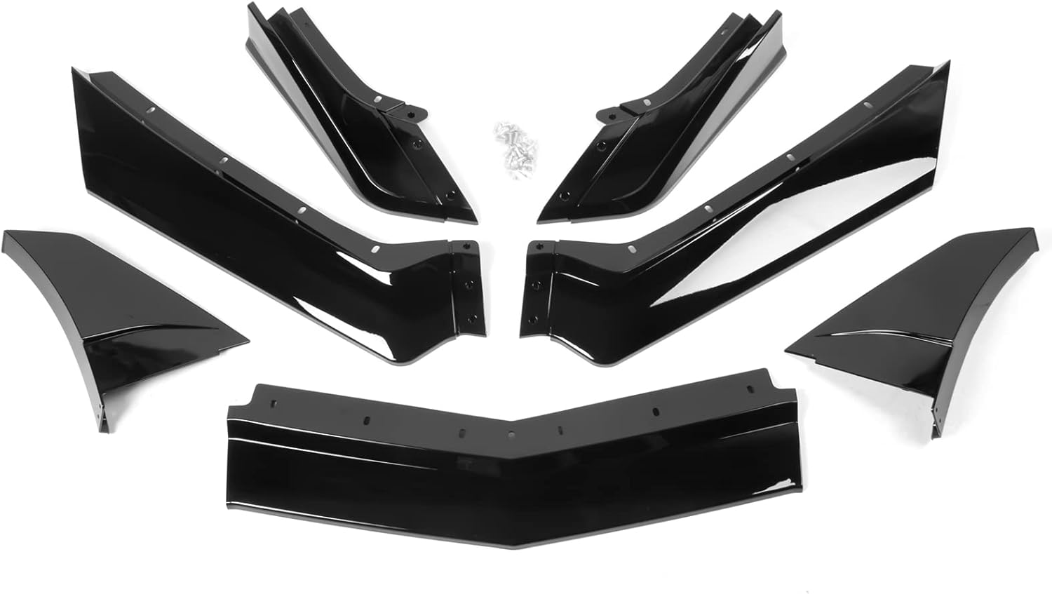 IKON MOTORSPORTS Borde de parachoques delantero compatible con Chevrolet Corvette 2020-2024, ZR1 estilo ABS brillante negro cenefa alerón divisor