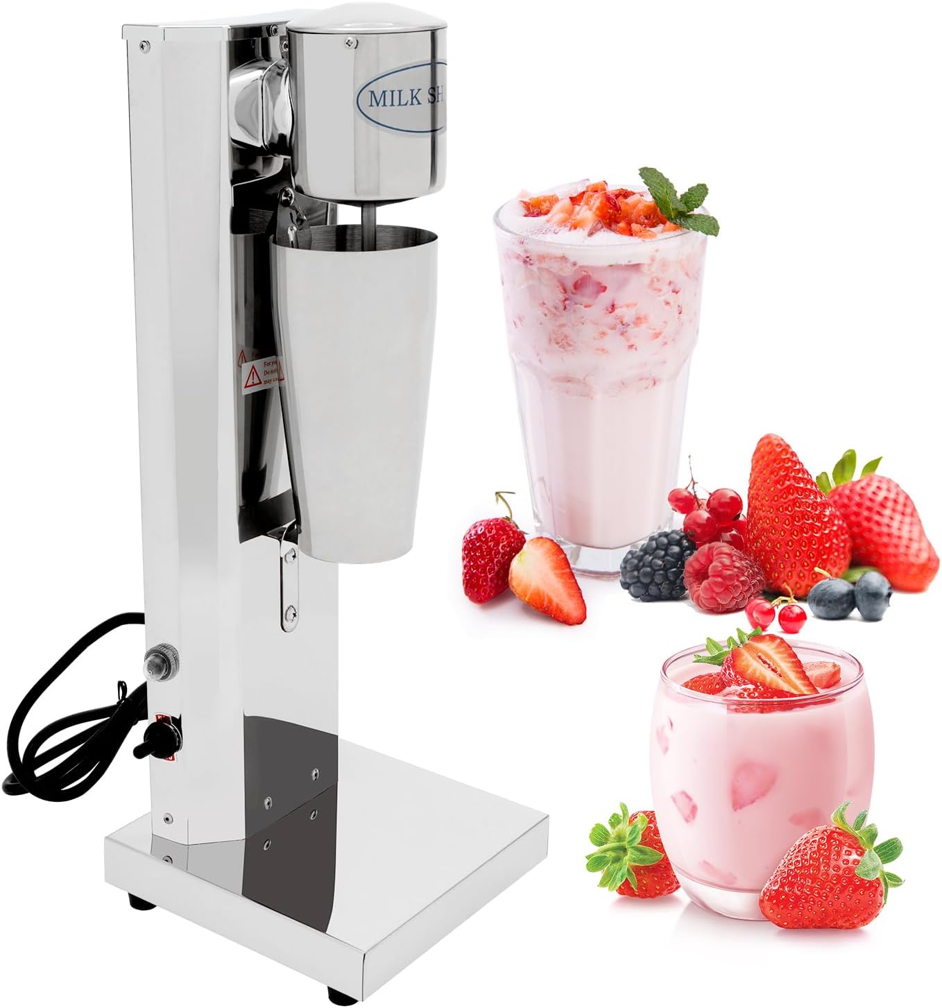 Máquina de batido de leche eléctrica comercial, máquina mezcladora de bebidas de acero inoxidable, mezclador de bebidas de té con leche, licuadora