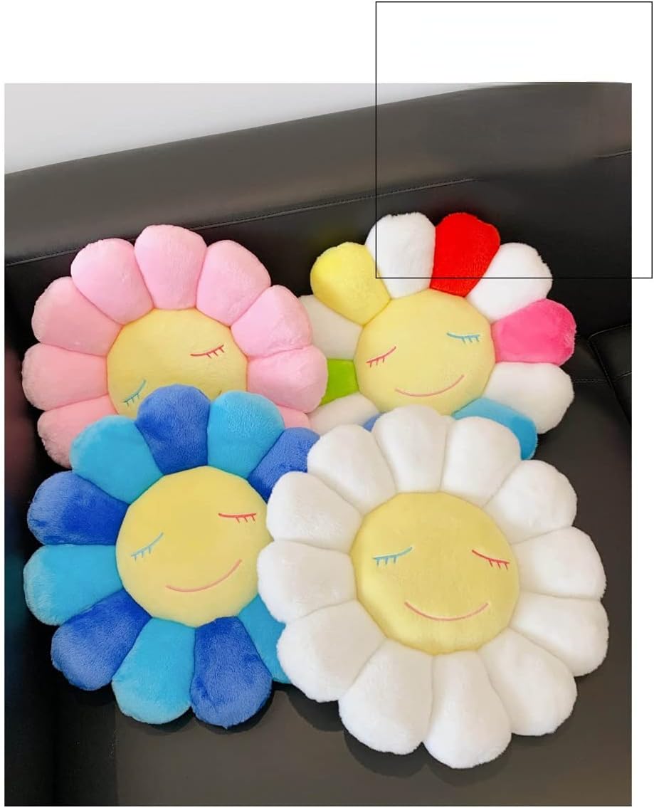 Juguete de peluche colorido, muñeca de peluche de girasol, almohada de juguete con cara sonriente, almohada para el hogar, dormitorio, automóvil,