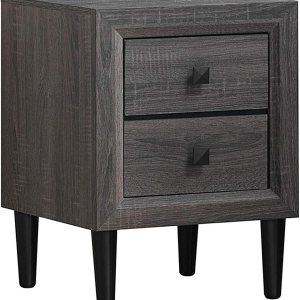 Giantex Mesita de noche de madera con dos cajones de almacenamiento y asas, material impermeable para dormitorio, sala de estar (1) Giantex Mesita de noche de madera con dos cajones de almacenamiento y asas, material impermeable para dormitorio, sala de estar (1)