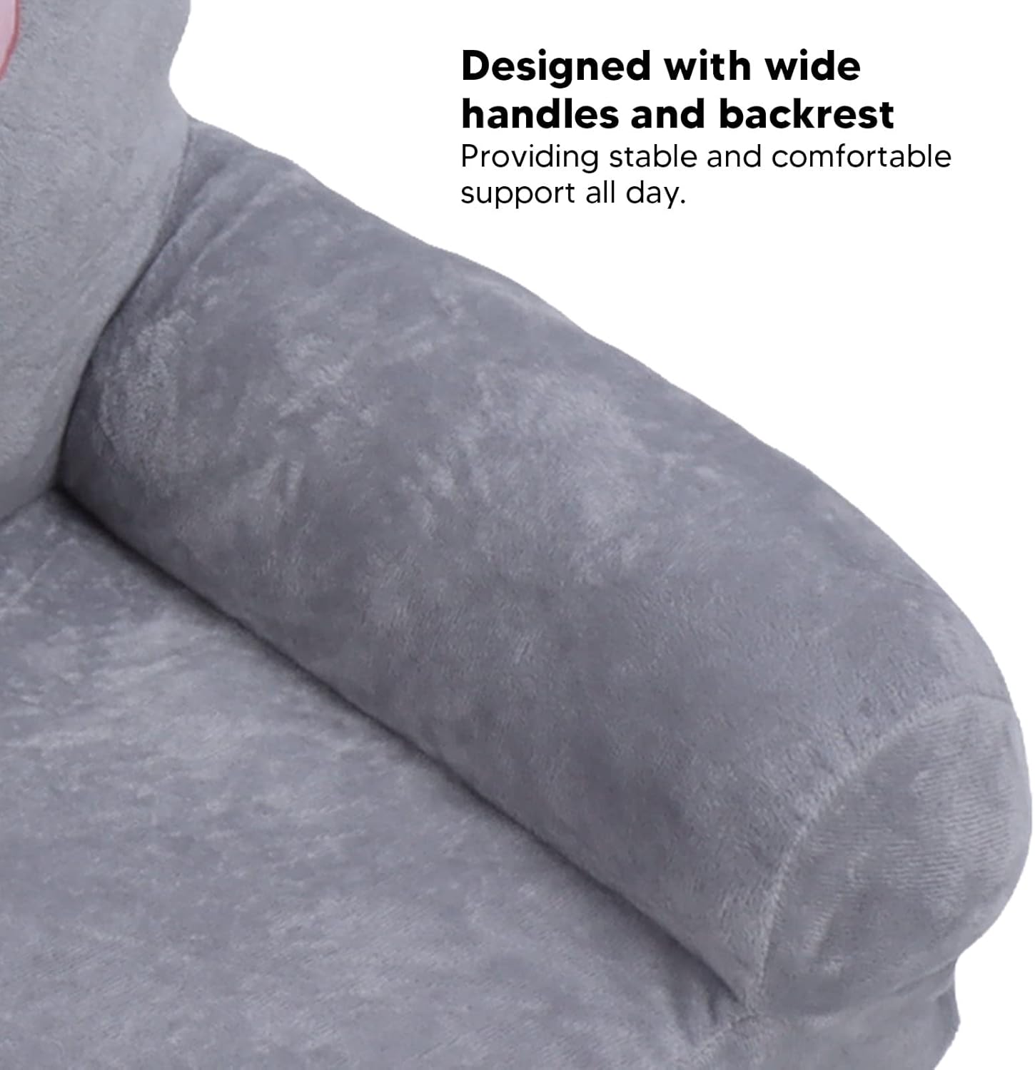 PenRux Sofá plegable para niños, diseño de perro gris de dibujos animados, material suave, asa ancha, fácil de usar, sofá cama para niños y niñas (3