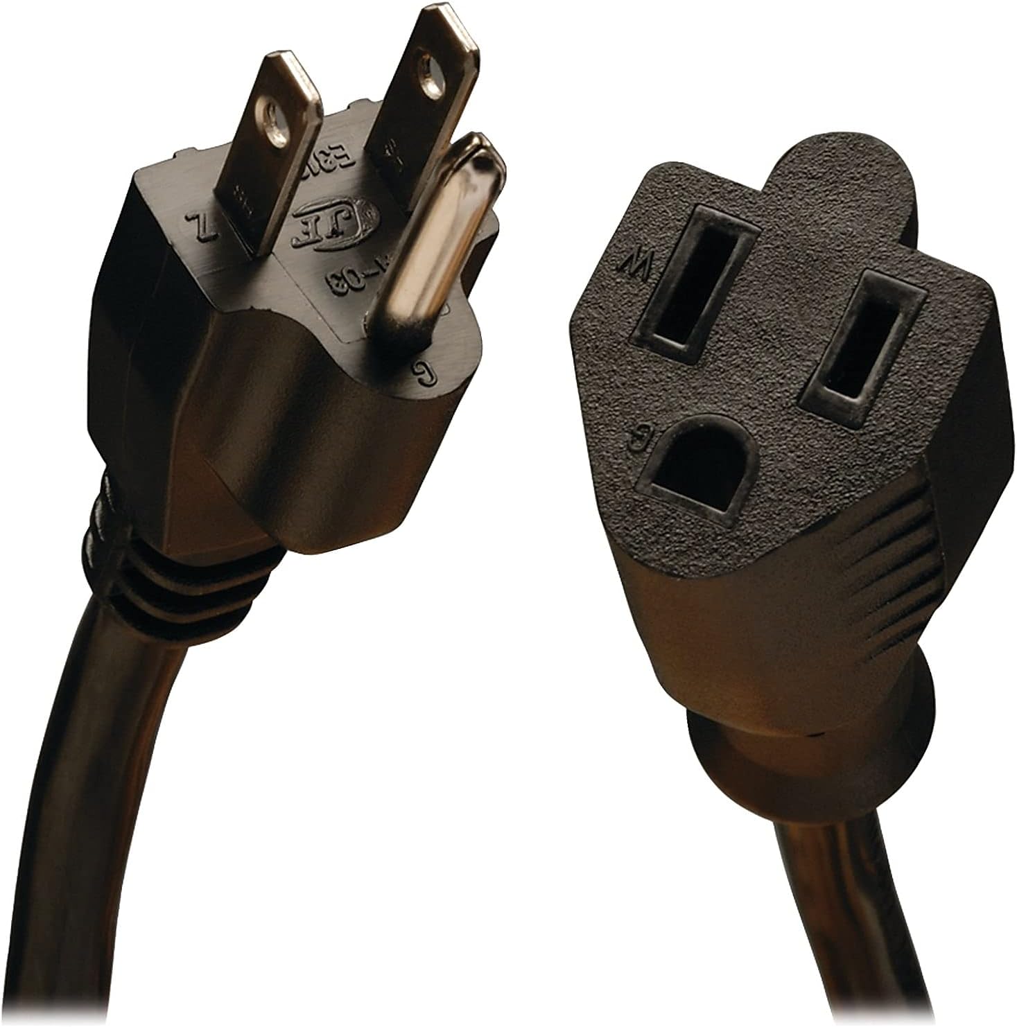 Tripp Lite Cable de extensión de cable de alimentación, resistente, 14AWG, 5-15P a 5-15R, 15A, 25′ (P024-025) negro