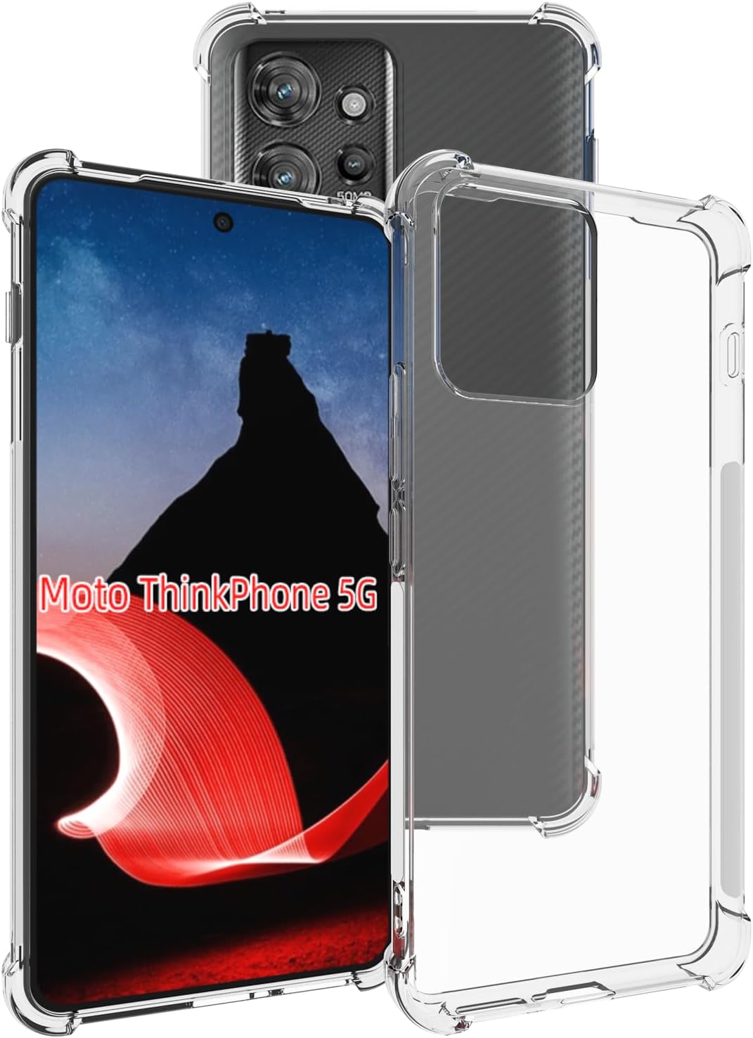 Funda para Motorola Moto ThinkPhone Clear TPU Cuatro Esquinas Cubierta Protectora Transparente Suave