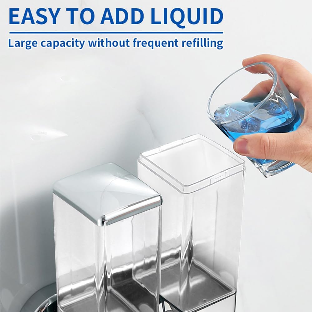 Dispensador de champú y acondicionador de 16.9 fl oz, sin taladro, dispensador manual de jabón de ducha para el hogar, baño, cocina, hoteles,