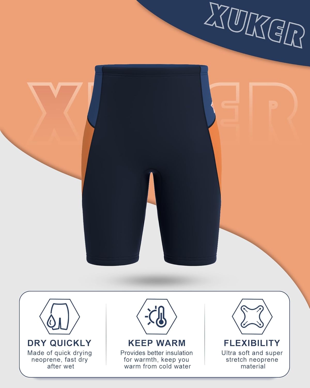 XUKER Pantalones cortos de neopreno para mujeres y hombres, pantalones de neopreno para deportes acuáticos, piscina, natación, esnórquel, flotante,