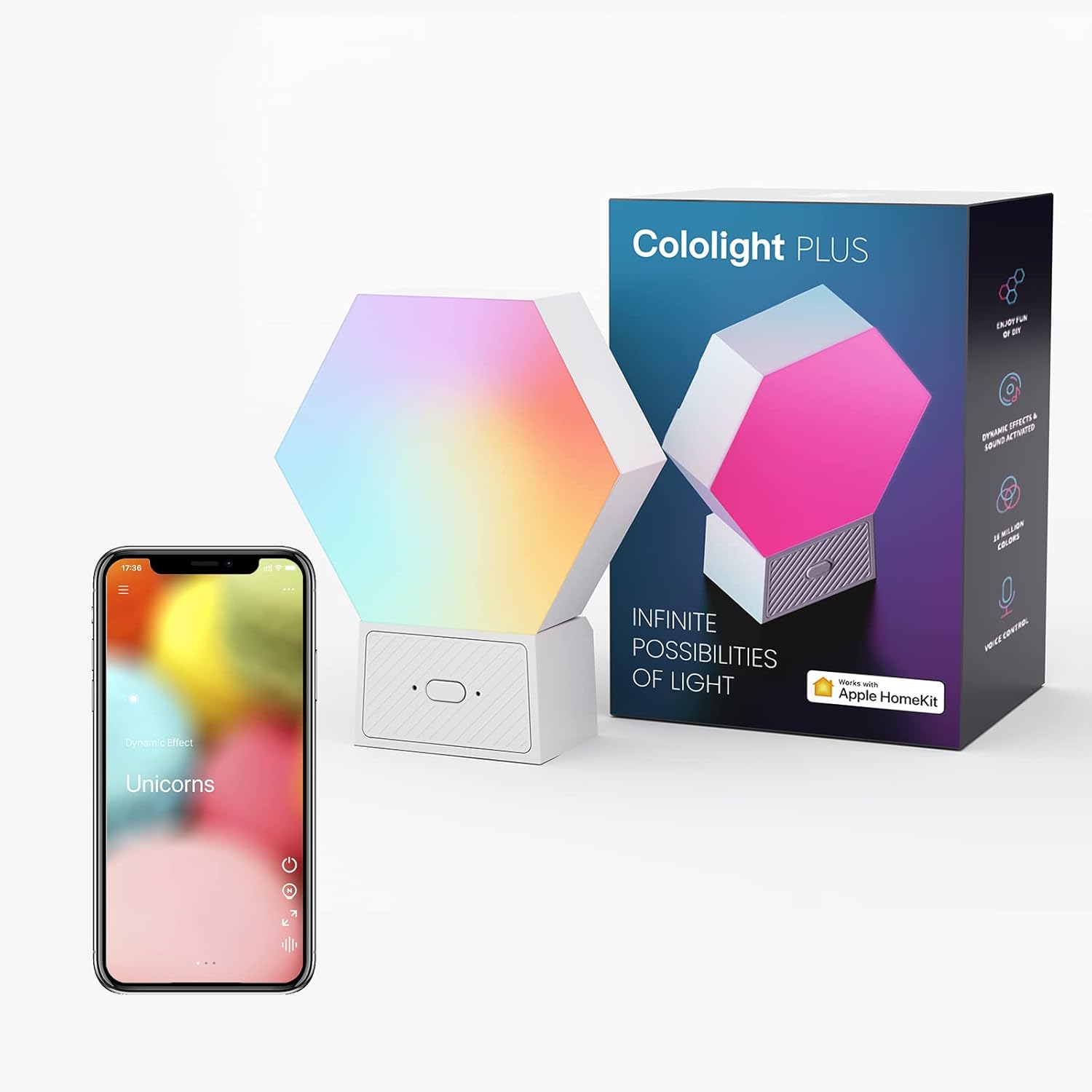 Cololight Luz RGB para configuración de PC para juegos, luces de juegos de alimentación USB, luces de pared hexagonales de sincronización de música