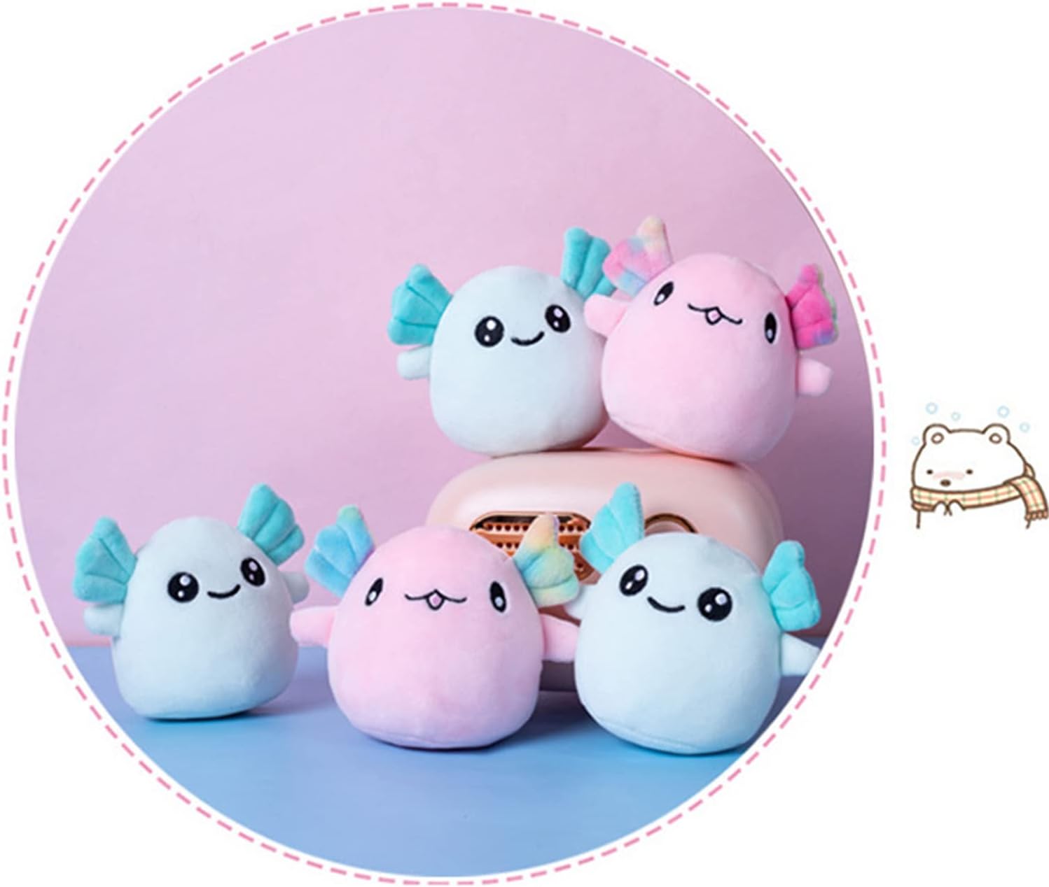 Nenalayo Muñeco de peluche, una bolsa de ajolote, almohada de peluche suave para regalo de cumpleaños, cojín de juguete, regalo para niños (6 bolas