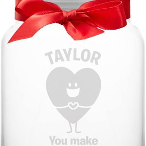 Let’s Make Memories Tarro de cristal personalizado para dulces, amor, para él, para ella, corazón Let’s Make Memories Tarro de cristal personalizado para dulces, amor, para él, para ella, corazón