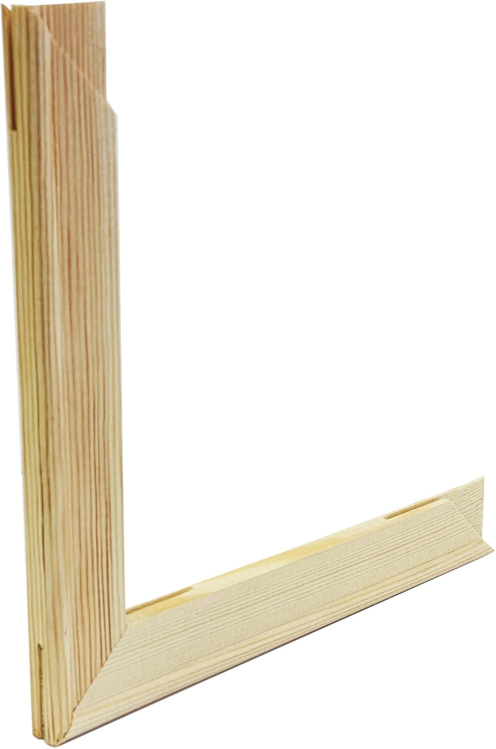 Barras de madera maciza de 0.75 pulgadas de profundidad de 14 pulgadas, paquete de 2 unidades. Marco de lona de madera, barras de estiramiento de