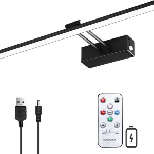 Luz de imagen de 5200 mAh, luces de imagen recargables para pared, luz de arte metálica regulable con temporizador para pinturas, luz de pintura Luz de imagen de 5200 mAh, luces de imagen recargables para pared, luz de arte metálica regulable con temporizador para pinturas, luz de pintura