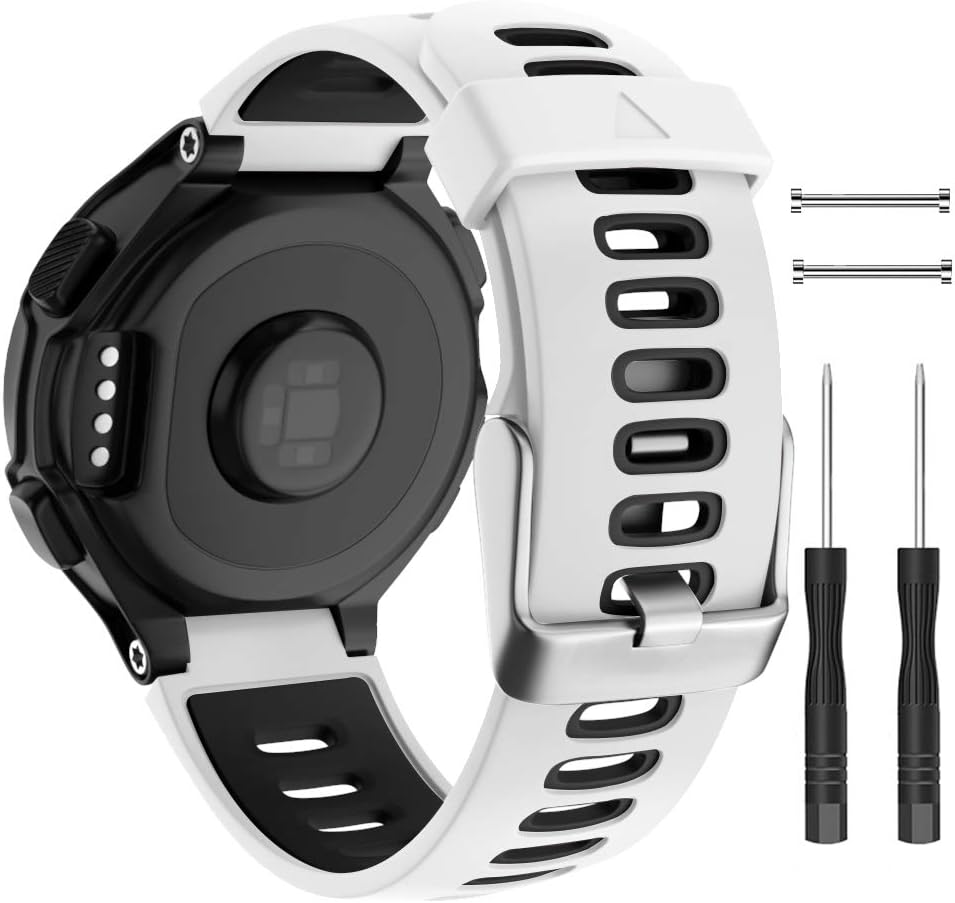 ISABAKE Correa de reloj de repuesto para Garmin Forerunner 735XTApproach S20 S5 S6 Correa de silicona suave con hebilla de metal compatible con