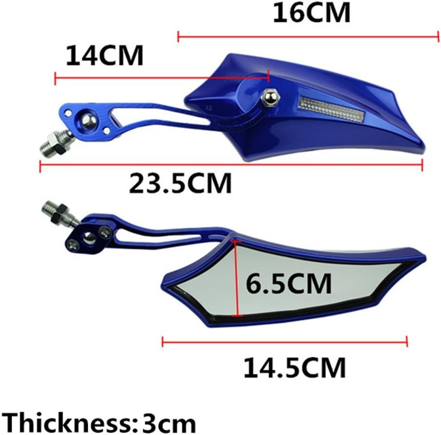 ESUPPORT Azul Universal Motocicleta Motocicleta Bicicleta 0.315 in 0.394 in Vista Trasera Espejo Lateral Scooter ATV