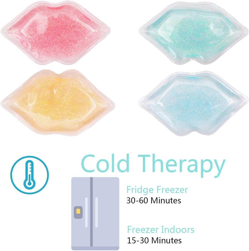 Paquetes de hielo para labios, paquete de hielo para labios, mini bolsa de hielo para uso en frío para labios para evitar que el lápiz labial se