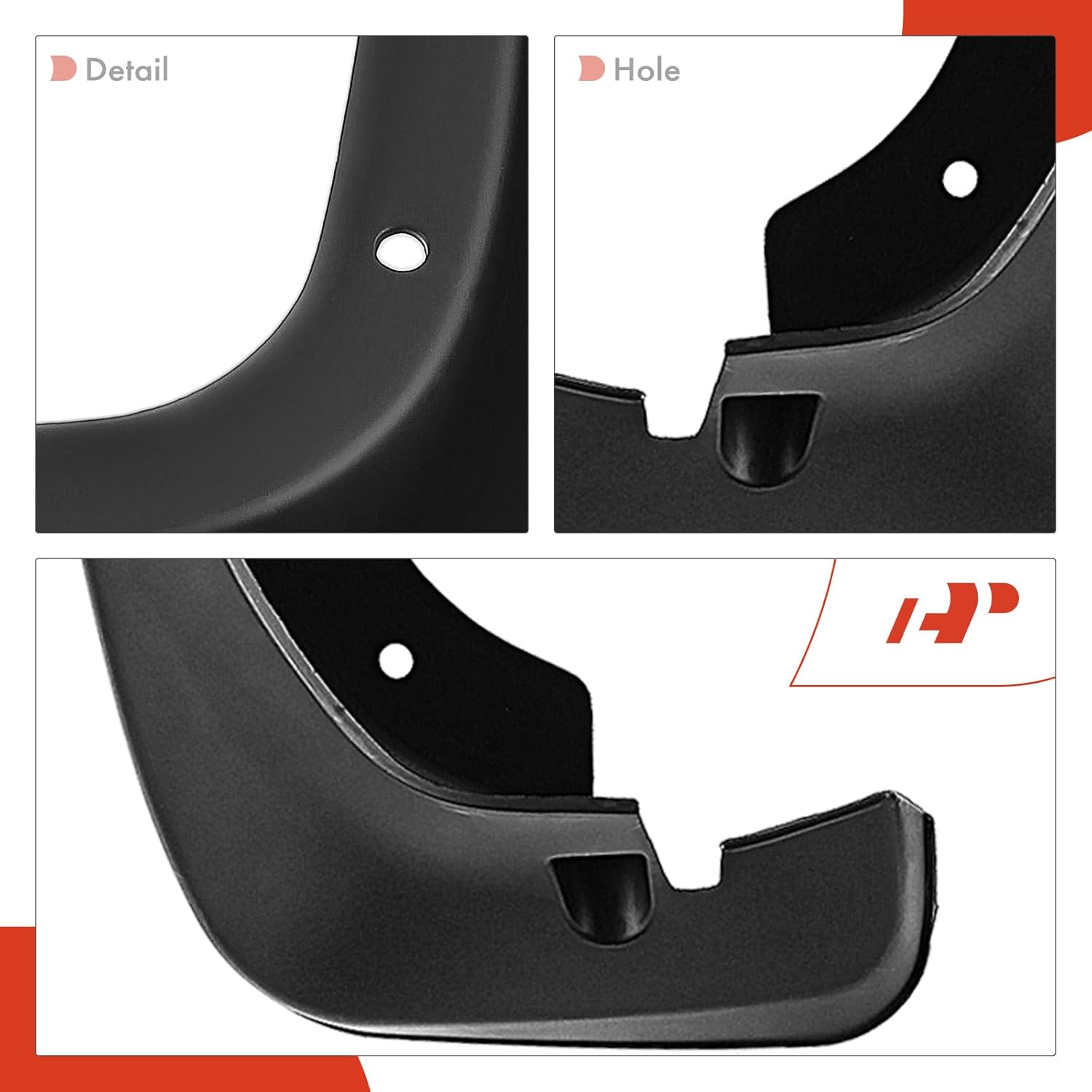 A-Premium Juego de 4 unidades de guardabarros con kits de herramientas compatibles con Toyota Highlander, 2001-2007, Sport Utility, color negro,
