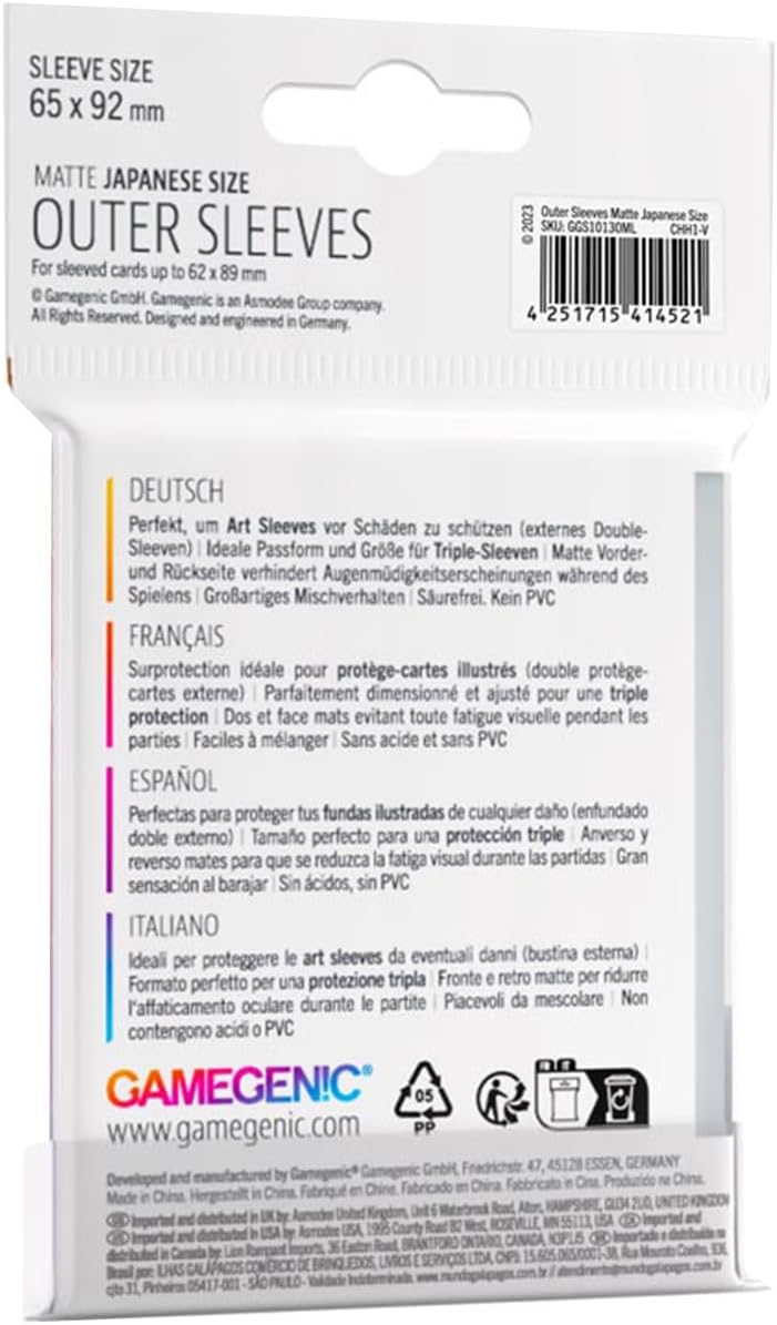 Fundas exteriores de tamaño japonés mate, protección premium para tus tarjetas preciadas. Paquete de 60 fundas para tarjetas, ideales para TCG y
