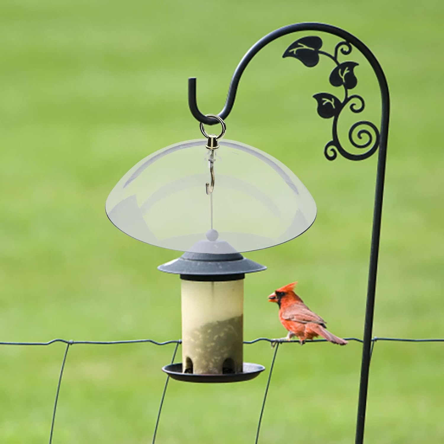 Baffle para comedero de pájaros, comederos para pájaros a prueba de ardillas para exteriores, cubierta de lluvia para comederos de pájaros para