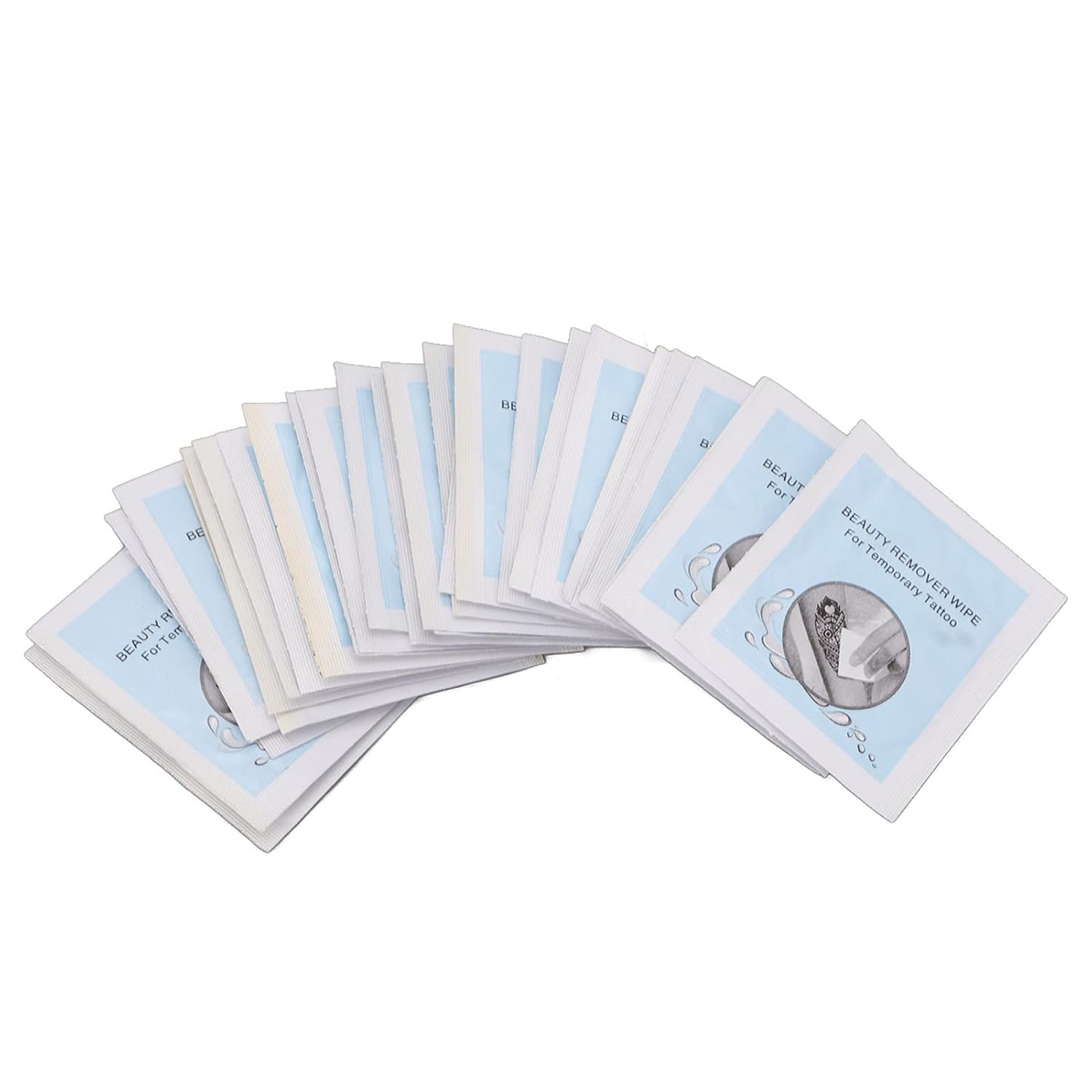 Sonew 120 toallitas de limpieza temporales de tatuajes, toallitas desechables para eliminar patrones de tatuajes, envueltas individualmente, 1