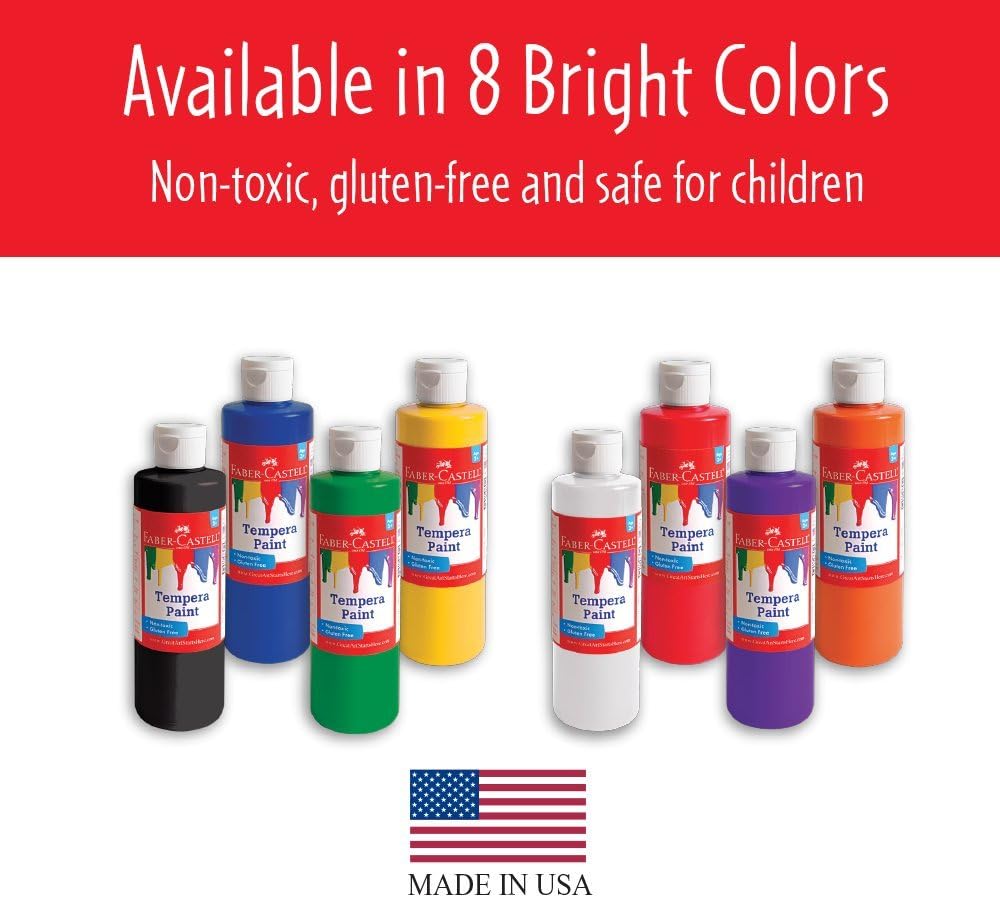 Faber-Castell Pintura al temple para niños, pintura de póster para niños, fabricada en los Estados Unidos, color verde, 8 onzas